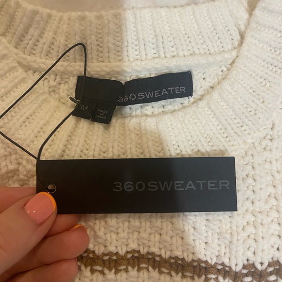 360 CASHMERE ella plaid pullover crew neck sweater - Picture 5 of 6